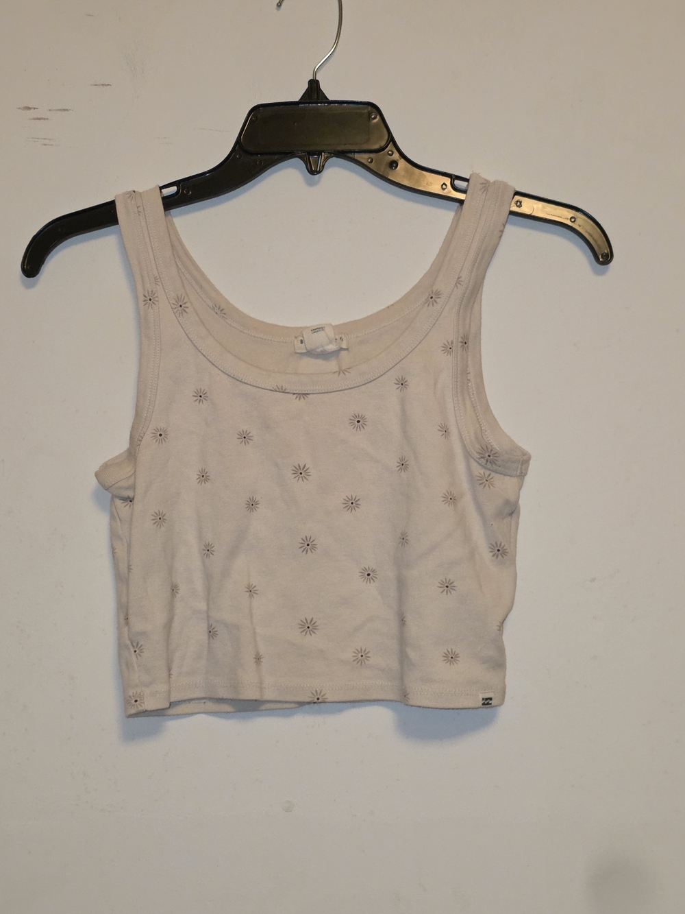 Billabong Light Beige Cropped Tank with Sunburst Eyelet
